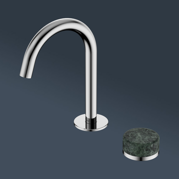 Nero Serenity Progressive Basin Mixer Arc Spout With Verde Alpi Handle Chrome