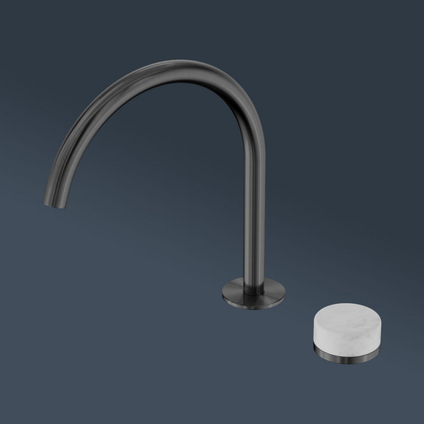 Nero Serenity Progressive Bath/Kitchen Mixer Arc Spout With Carrara Handle Gunmetal