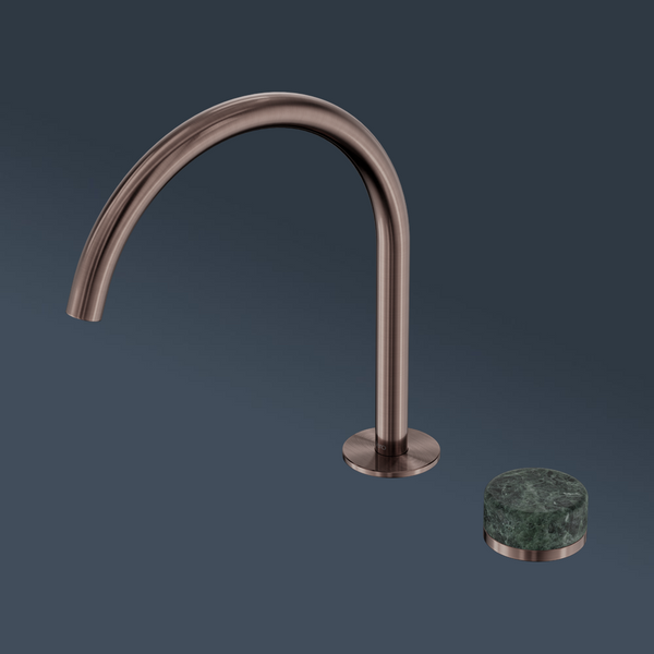 Nero Serenity Progressive Bath/Kitchen Mixer Arc Spout With Verde Alpi Handle Brushed Bronze