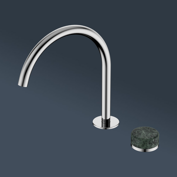 Nero Serenity Progressive Bath/Kitchen Mixer Arc Spout With Verde Alpi Handle Chrome