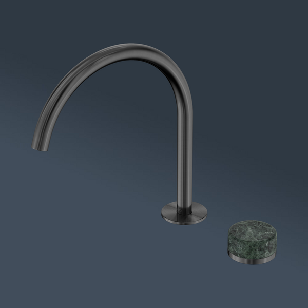 Nero Serenity Progressive Bath/Kitchen Mixer Arc Spout With Verde Alpi Handle Gunmetal