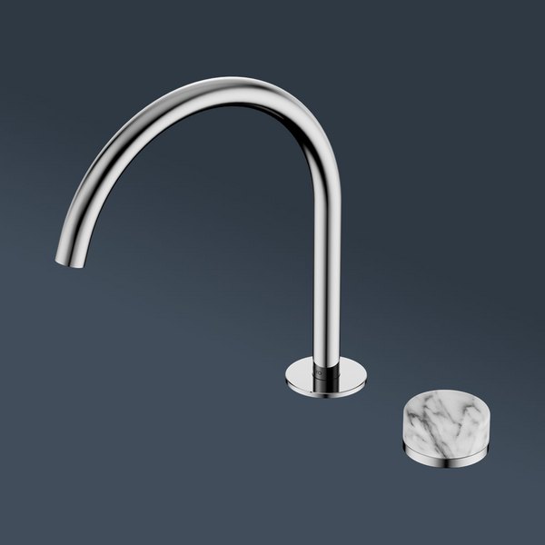 Nero Serenity Progressive Bath/Kitchen Mixer Arc Spout With Arabescato Corchia Handle Chrome