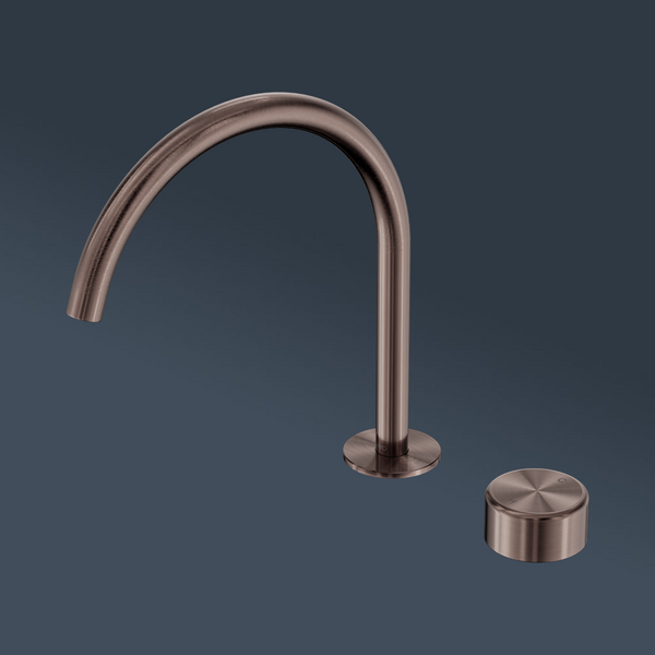 Nero Serenity Progressive Bath/Kitchen Mixer Arc Spout With Metal Handle Brushed Bronze
