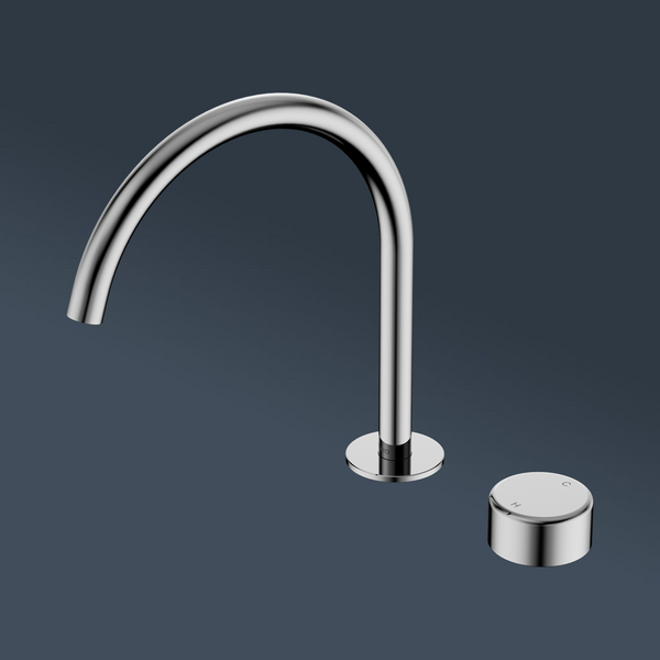 Nero Serenity Progressive Bath/Kitchen Mixer Arc Spout With Metal Handle Chrome