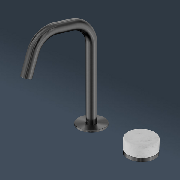 Nero Serenity Progressive Basin Mixer Edge Spout With Carrara Handle Gunmetal