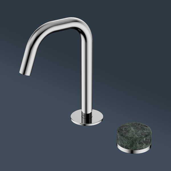 Nero Serenity Progressive Basin Mixer Edge Spout With Verde Alpi Handle Chrome