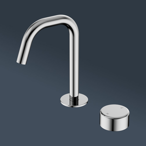 Nero Serenity Progressive Basin Mixer Edge Spout With Metal Handle Chrome