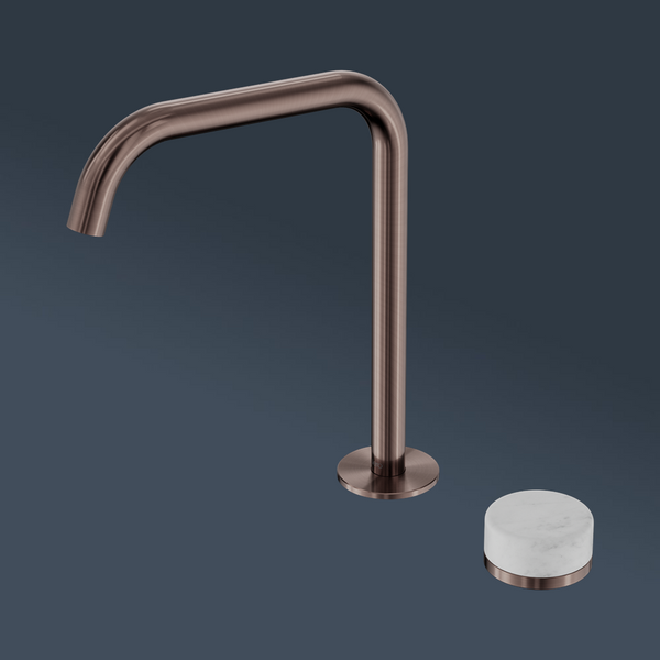 Nero Serenity Progressive Bath/Kitchen Mixer Edge Spout With Carrara Handle Brushed Bronze