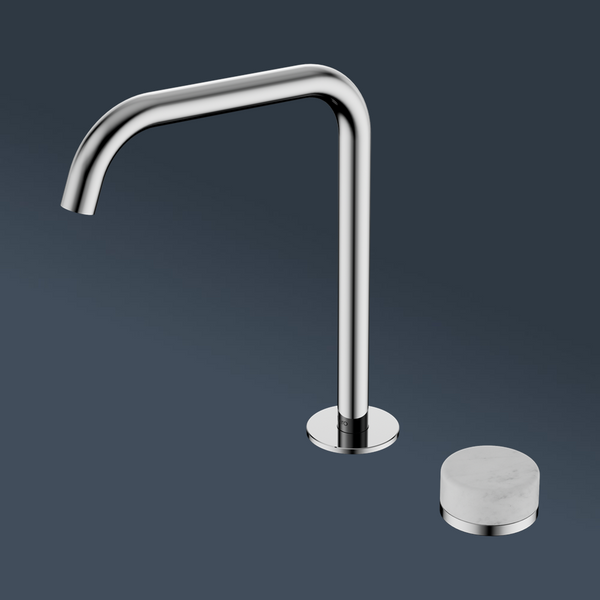 Nero Serenity Progressive Bath/Kitchen Mixer Edge Spout With Carrara Handle Chrome
