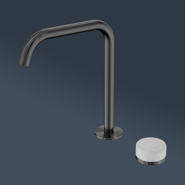 Nero Serenity Progressive Bath/Kitchen Mixer Edge Spout With Carrara Handle Gunmetal