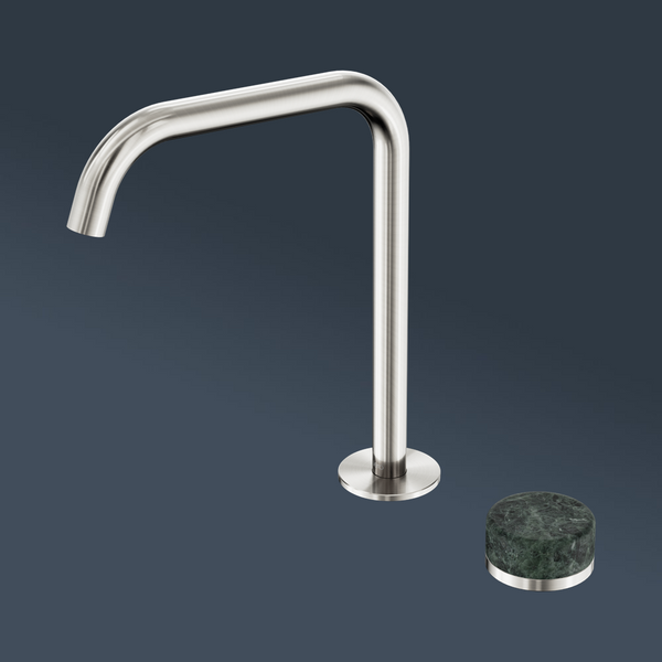 Nero Serenity Progressive Bath/Kitchen Mixer Edge Spout With Verde Alpi Handle Brushed Nickel