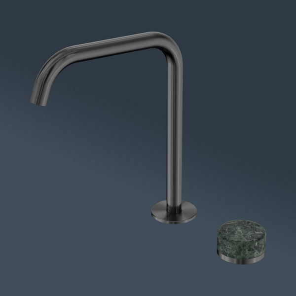 Nero Serenity Progressive Bath/Kitchen Mixer Edge Spout With Verde Alpi Handle Gunmetal