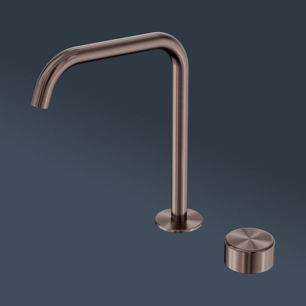Nero Serenity Progressive Bath/Kitchen Mixer Edge Spout With Metal Handle Brushed Bronze