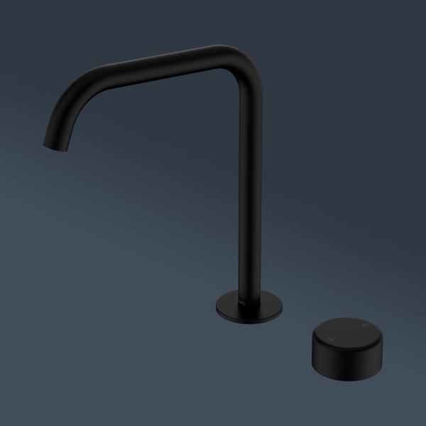 Nero Serenity Progressive Bath/Kitchen Mixer Edge Spout With Metal Handle Matte Black