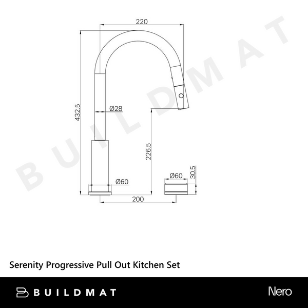 Nero Serenity Progressive Pull Out Kitchen Set With Carrara Handle Brushed Nickel