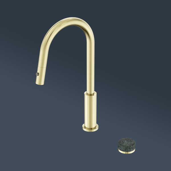 Nero Serenity Progressive Pull Out Kitchen Set With Verde Alpi Handle Brushed Gold