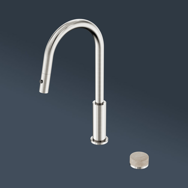 Nero Serenity Progressive Pull Out Kitchen Set With Rome Travertine Handle Brushed Nickel
