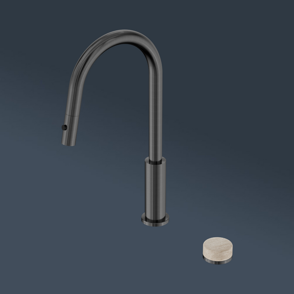 Nero Serenity Progressive Pull Out Kitchen Set With Rome Travertine Handle Gunmetal