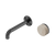 Nero Serenity Progressive Wall Basin Mixer 160mm Spout With Rome Travertine Handle Gunmetal