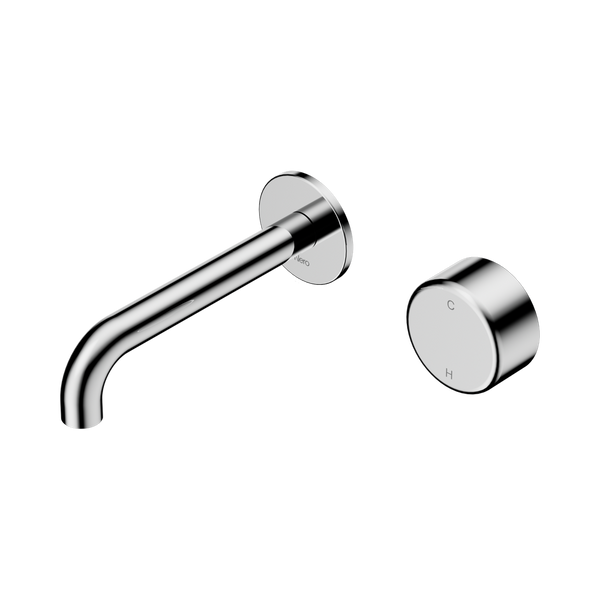 Nero Serenity Progressive Wall Basin Mixer 160mm Spout With Metal Handle Chrome
