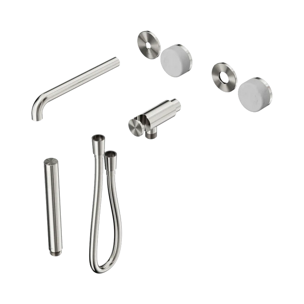 Nero Serenity Progressive Shower System with Spout with Carrara Handle and Slim Shower (Trim Kit Only) Brushed Nickel