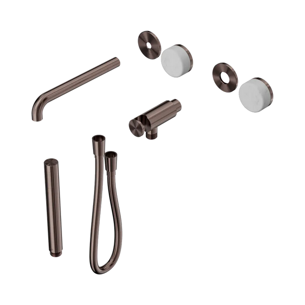 Nero Serenity Progressive Shower System with Spout with Carrara Handle and Slim Shower (Trim Kit Only) Brushed Bronze