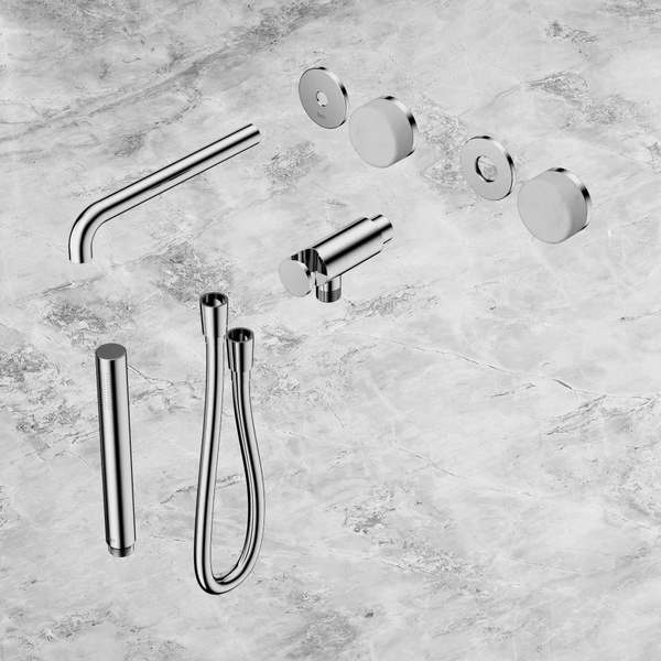 Nero Serenity Progressive Shower System with Spout with Carrara Handle and Slim Shower (Trim Kit Only) Chrome