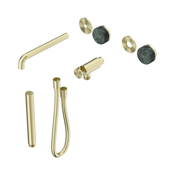Nero Serenity Progressive Shower System with Spout with Verde Alpi Handle and Slim Shower (Trim Kit Only) Brushed Gold