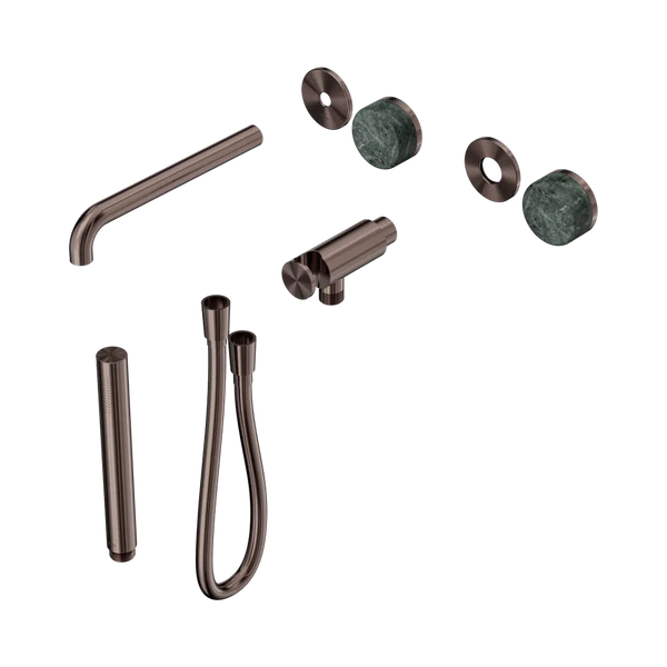 Nero Serenity Progressive Shower System with Spout with Verde Alpi Handle and Slim Shower (Trim Kit Only) Brushed Bronze