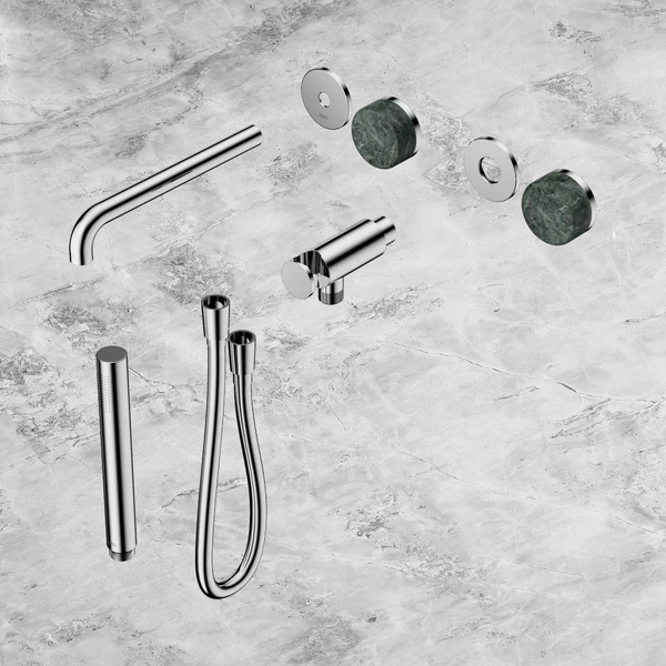 Nero Serenity Progressive Shower System with Spout with Verde Alpi Handle and Slim Shower (Trim Kit Only) Chrome