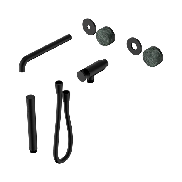 Nero Serenity Progressive Shower System with Spout with Verde Alpi Handle and Slim Shower (Trim Kit Only) Matte Black
