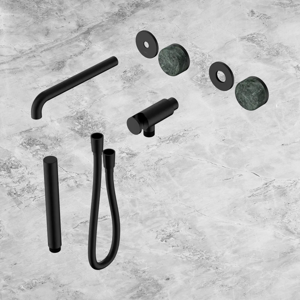 Nero Serenity Progressive Shower System with Spout with Verde Alpi Handle and Slim Shower (Trim Kit Only) Matte Black