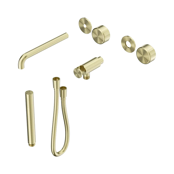 Nero Serenity Progressive Shower System with Spout with Metal Handle and Slim Shower (Trim Kit Only) Brushed Gold