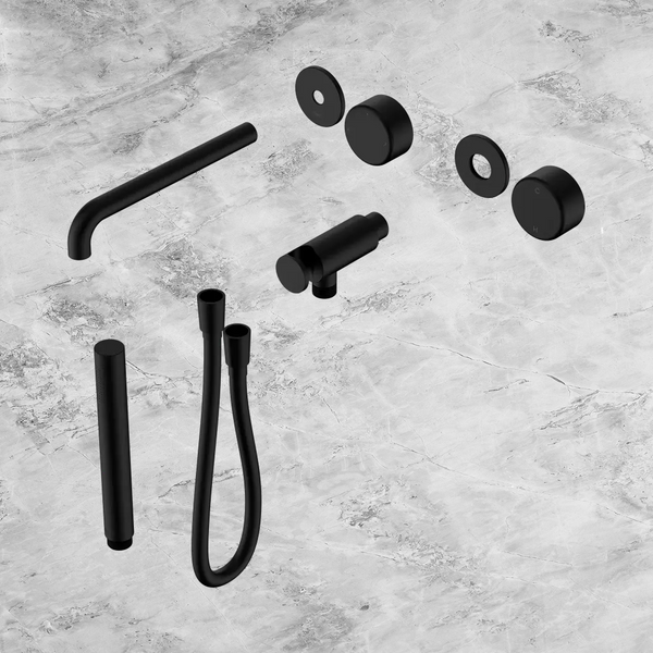 Nero Serenity Progressive Shower System with Spout with Metal Handle and Slim Shower (Trim Kit Only) Matte Black