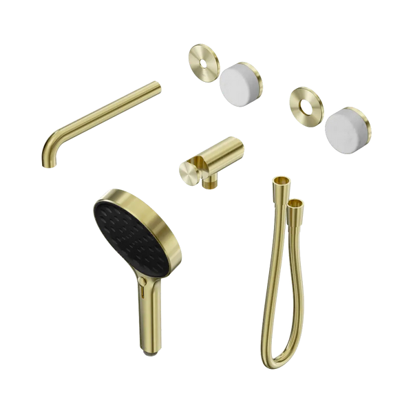 Nero Serenity Progressive Shower System with Spout with Carrara Handle and Serenity Hand Shower (Trim Kit Only) Brushed Gold