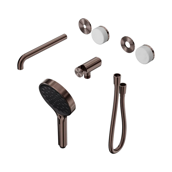 Nero Serenity Progressive Shower System with Spout with Carrara Handle and Serenity Hand Shower (Trim Kit Only) Brushed Bronze