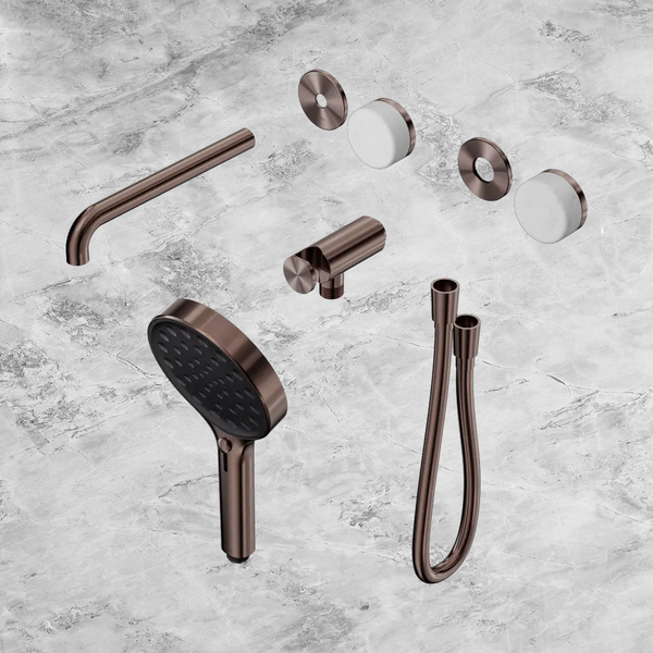Nero Serenity Progressive Shower System with Spout with Carrara Handle and Serenity Hand Shower (Trim Kit Only) Brushed Bronze