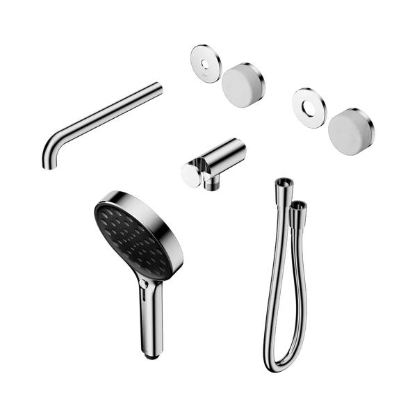 Nero Serenity Progressive Shower System with Spout with Carrara Handle and Serenity Hand Shower (Trim Kit Only) Chrome
