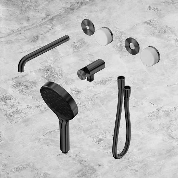 Nero Serenity Progressive Shower System with Spout with Carrara Handle and Serenity Hand Shower (Trim Kit Only) Gunmetal