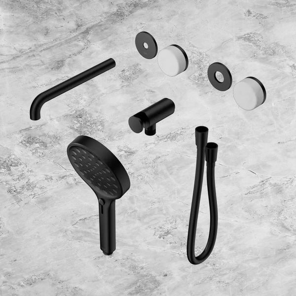 Nero Serenity Progressive Shower System with Spout with Carrara Handle and Serenity Hand Shower (Trim Kit Only) Matte Black