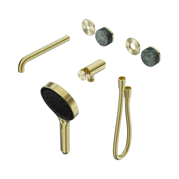 Nero Serenity Progressive Shower System with Spout with Verde Alpi Handle and Serenity Hand Shower (Trim Kit Only) Brushed Gold