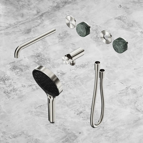 Nero Serenity Progressive Shower System with Spout with Verde Alpi Handle and Serenity Hand Shower (Trim Kit Only) Brushed Nickel