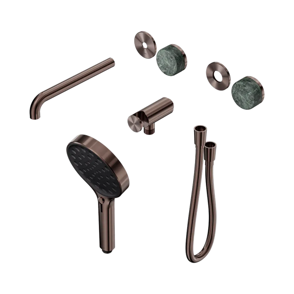 Nero Serenity Progressive Shower System with Spout with Verde Alpi Handle and Serenity Hand Shower (Trim Kit Only) Brushed Bronze