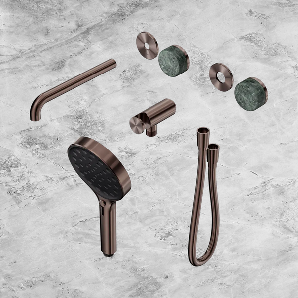 Nero Serenity Progressive Shower System with Spout with Verde Alpi Handle and Serenity Hand Shower (Trim Kit Only) Brushed Bronze