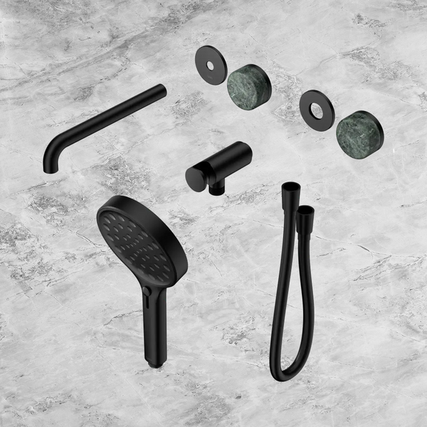 Nero Serenity Progressive Shower System with Spout with Verde Alpi Handle and Serenity Hand Shower (Trim Kit Only) Matte Black