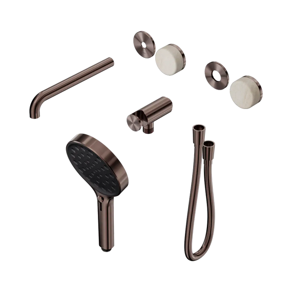 Nero Serenity Progressive Shower System with Spout with Rome Travertine Handle and Serenity Hand Shower (Trim Kit Only) Brushed Bronze