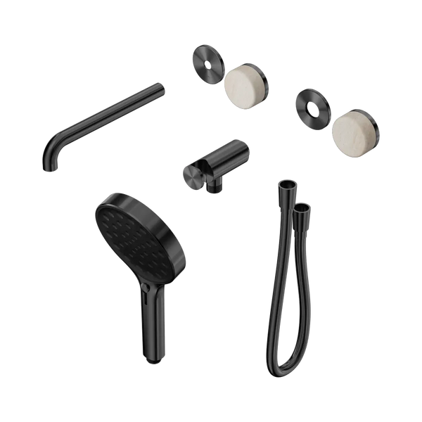 Nero Serenity Progressive Shower System with Spout with Rome Travertine Handle and Serenity Hand Shower (Trim Kit Only) Gunmetal