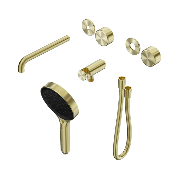 Nero Serenity Progressive Shower System with Spout with Metal Handle and Serenity Hand Shower (Trim Kit Only) Brushed Gold