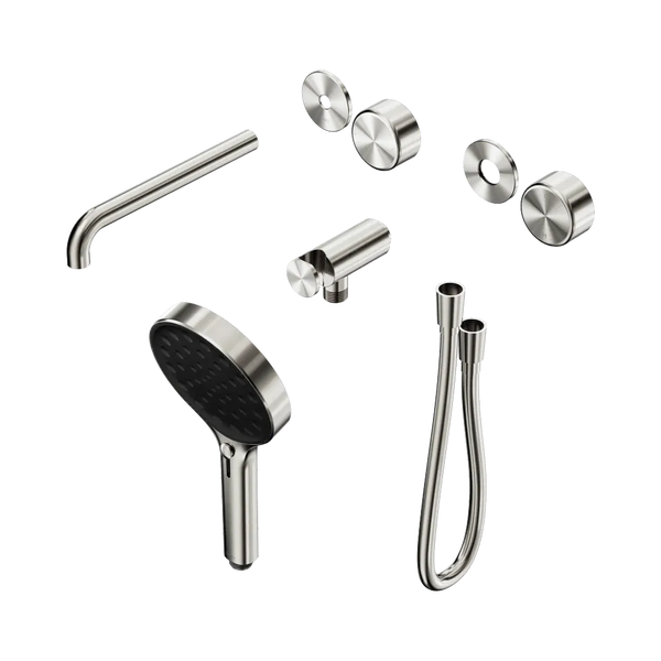 Nero Serenity Progressive Shower System with Spout with Metal Handle and Serenity Hand Shower (Trim Kit Only) Brushed Nickel