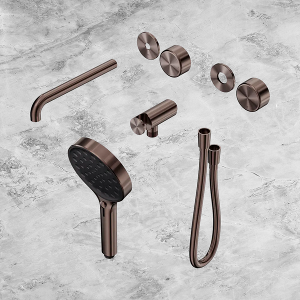 Nero Serenity Progressive Shower System with Spout with Metal Handle and Serenity Hand Shower (Trim Kit Only) Brushed Bronze